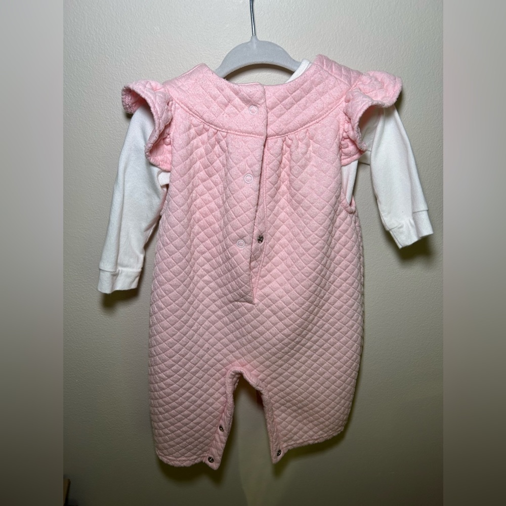 Limonada Pink and White Baby Girl Two Piece Jumpsuit Set Size 9 Months - Picture 3 of 11